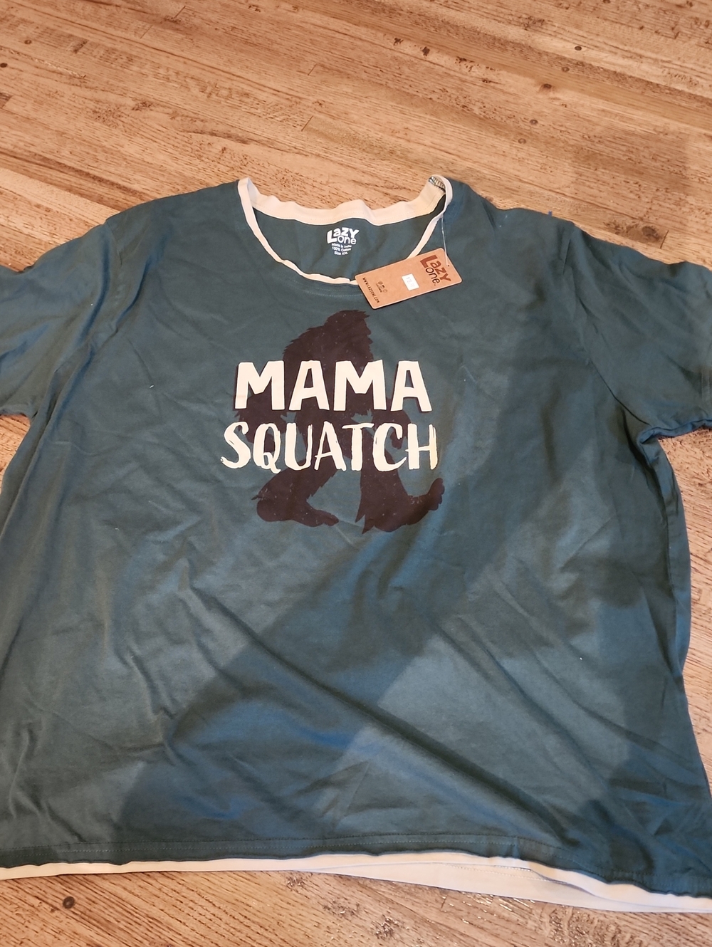 Lazy One Teal 'Mama Squatch' Short Sleeve Tee